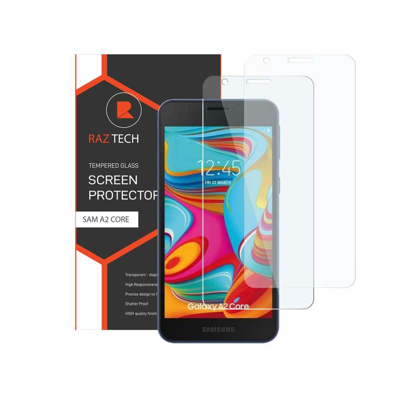 Tempered Glass Screen Protector for Samsung Galaxy A2 Core (Pack of 2)