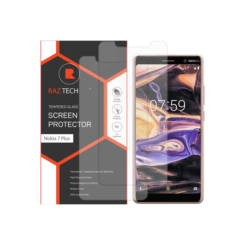Tempered Glass Screen Protector for Nokia 7 Plus  (Pack of 2)