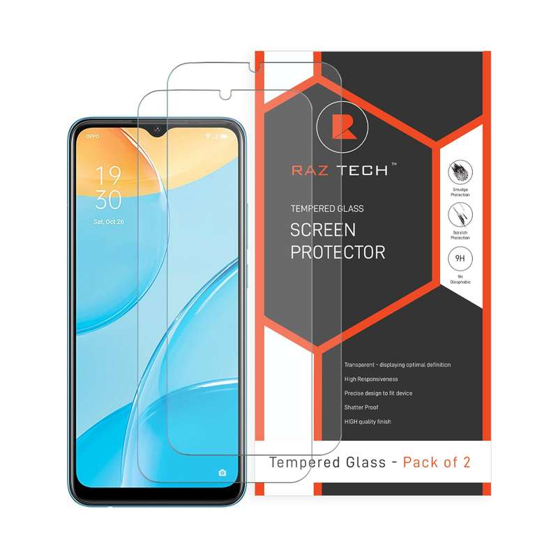 Tempered  Glass Screen Protector for Oppo A15 (Pack of 2)