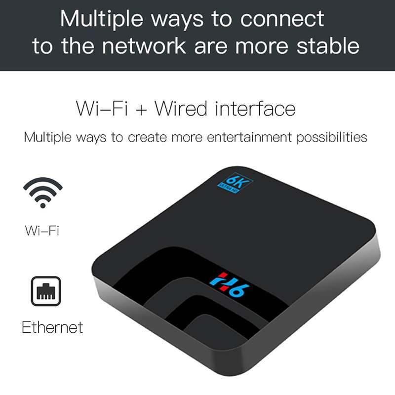 H6 6K Android 9.0 Smart Box 6K HD 3D 2.4G Wi-Fi 32GB Android TV Box