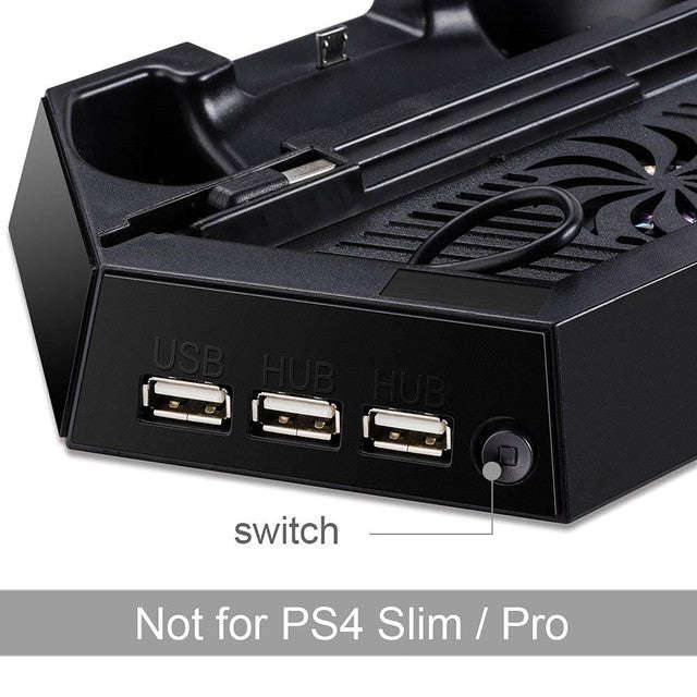 PS4 Pro Vertical Stand Cooling Fan Dual Charging Station for Playstation 4