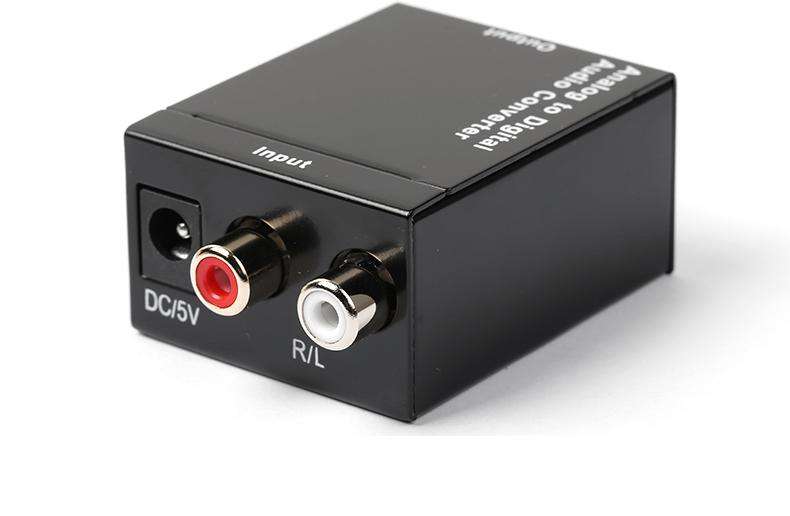 Analog to Digital Audio Converter Adapter for PC DVD Amplifier - Black