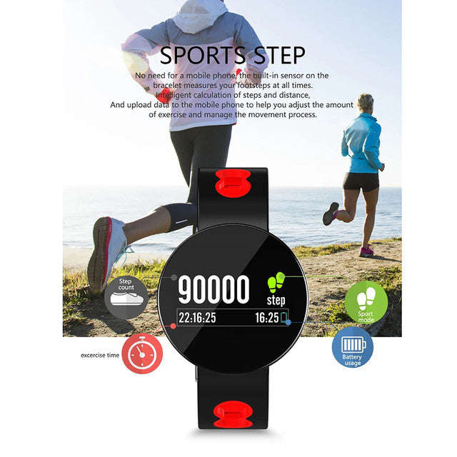 Smart Watch Heart Rate Monitor Tracker Fitness Watch Z8 - Black & red