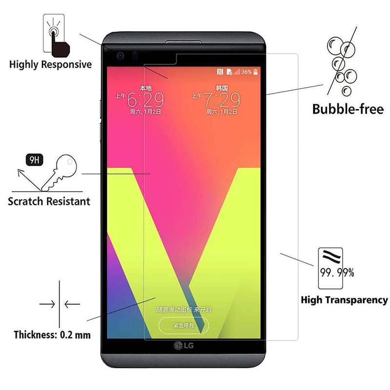 Raz Tech LG V20 Tempered Glass Screen Protector - (Pack of 2)