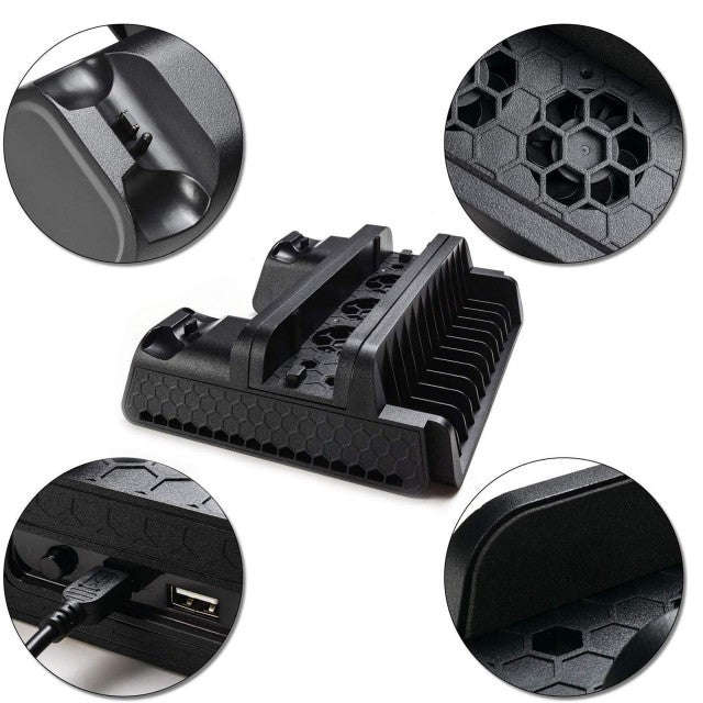 MultiFunctional Stand with Cooling Fan and Charging Dock for PS4/Slim/PRO
