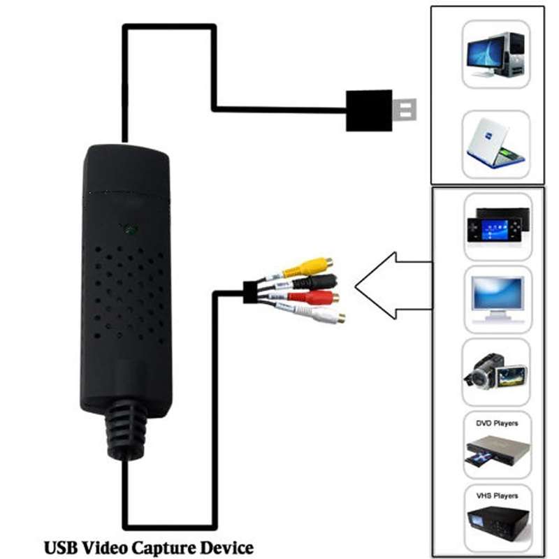 USB 2.0 Easy Cap TV DVD VHS Audio Video Capture Adapter Converter