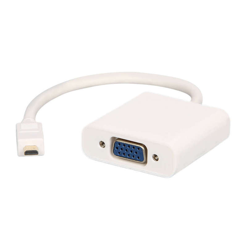 Micro HDMI to VGA Adapter Cable by Raz Tech - White