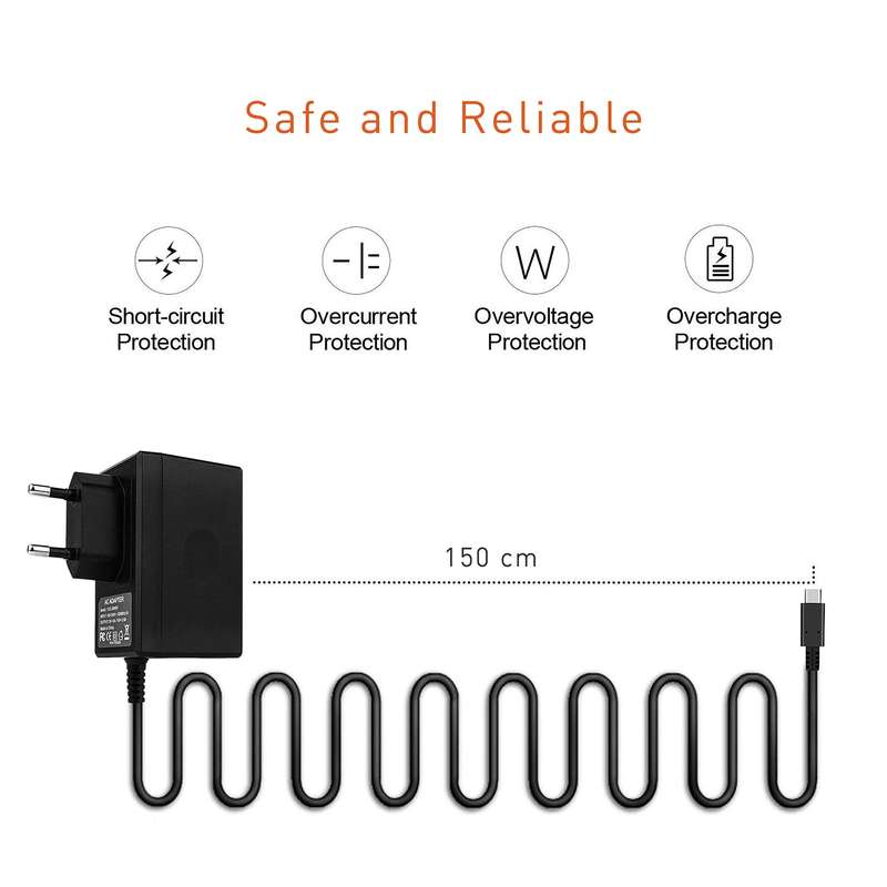 Travel Wall AC Adapter Cable for Nintendo Switch - by Raz Tech