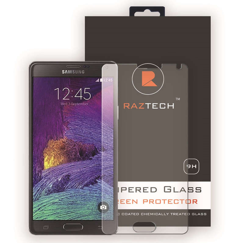 Tempered Glass Screen Protector for Samsung Galaxy Note 4 N9100 by Raz Tech