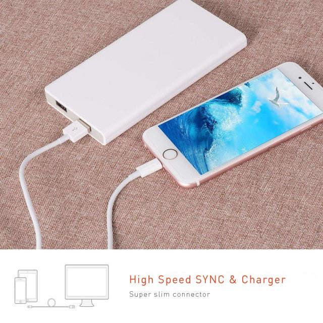 iPhone USB Charging Cable for iPhone 5, 6, 7, 8 and X - White (Pack of 2)