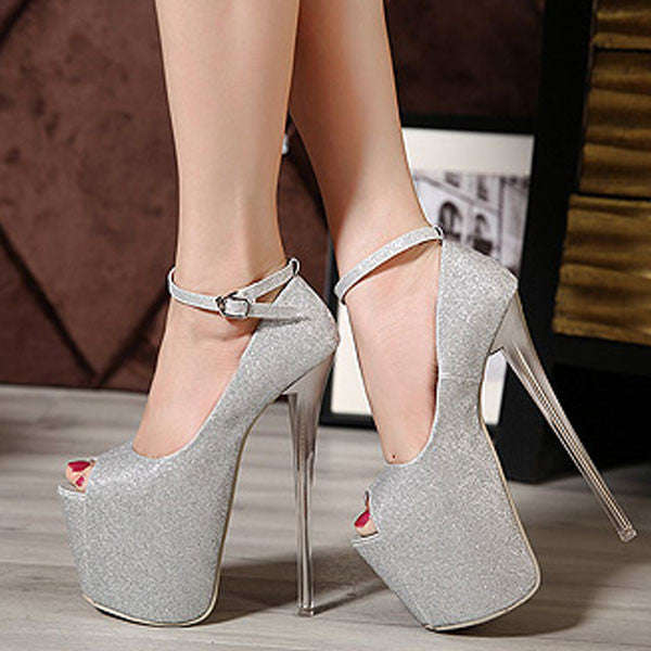 Sweet Gold and Grey Solid PU Pumps
