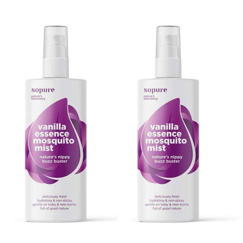 SoPure Natural Vanilla Essence Mosquito Mist 100ml (2 PACK) - Eco-Friendly for The Whole Family
