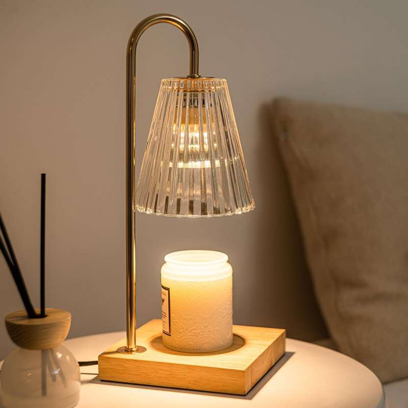 Candle Warmer Table Lamp with 2 Bulbs, Dimmer Timer & Adjustable Height