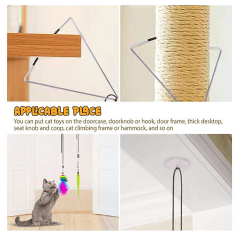 Cat Feather Toys Set, Interactive Toys, Cat Wand Toys, Hanging Cat Toys