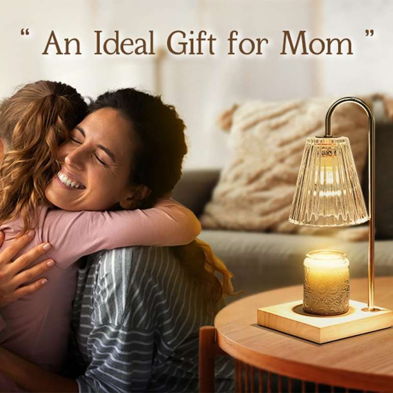 Candle Warmer Table Lamp with 2 Bulbs, Dimmer Timer & Adjustable Height