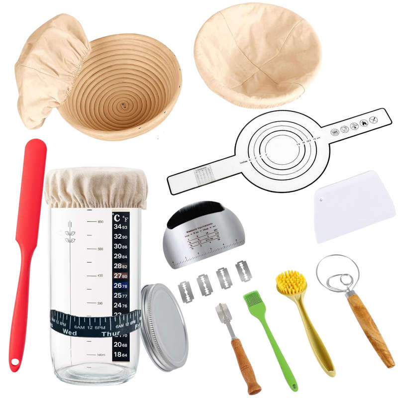 Banneton Bread Proofing Basket,Sourdough Starter Kit,Baking Supplies 20 Pcs