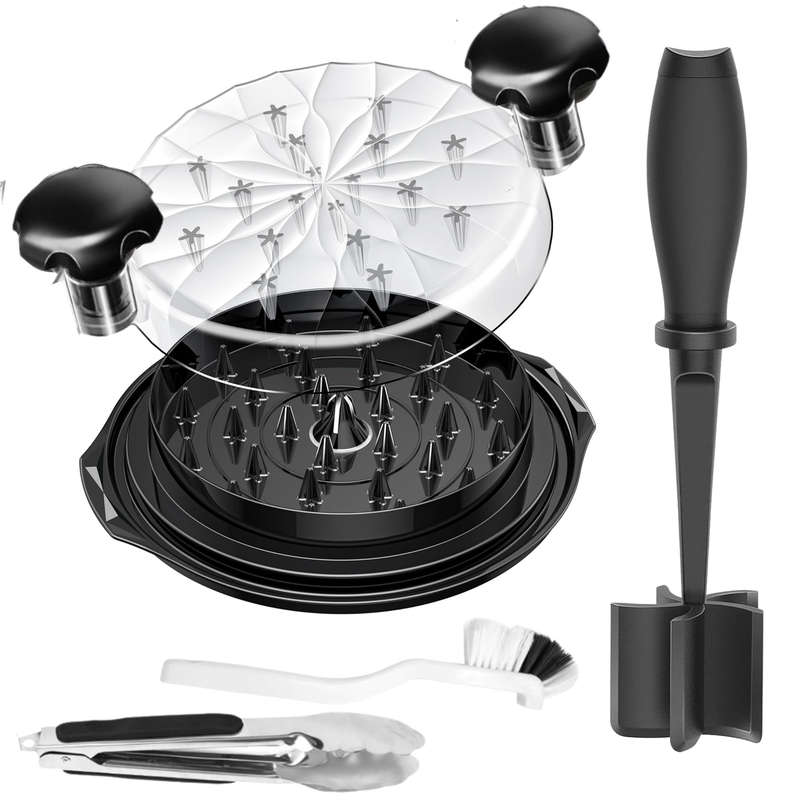 4 Piece Premium Chicken Shredder, Meat Chopper with Tong & Cleaning Brush