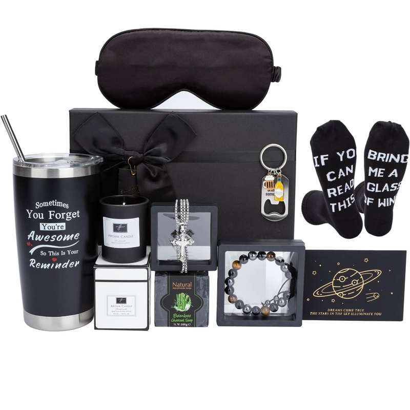 Men Self Care & Relaxation Package - 10 Pieces Gift Box for Him