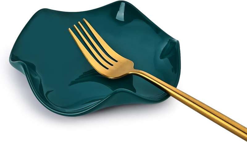 Ceramic Spoon Rest for Stove Top - Spoon Holder Utensil Rest - Green