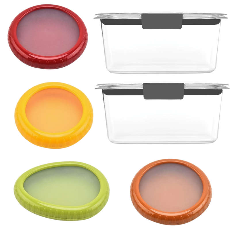 6 Pack Reusable Storage Containers with Lid  Avocado Tomato & Onion Storage