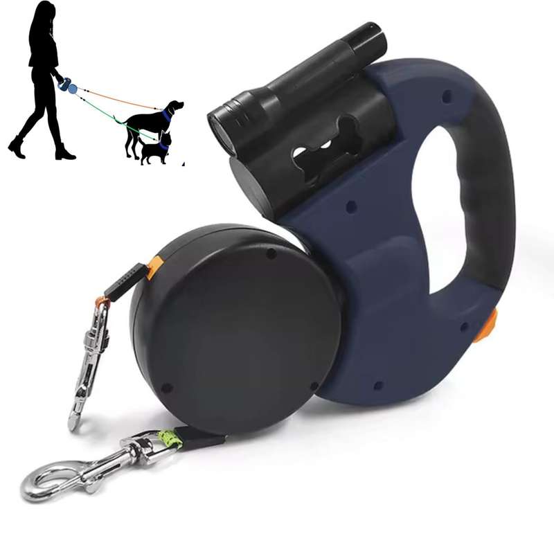 Dual Retractable Dog Leash with LED Light, 3M Leash with 360 Tangle-Free