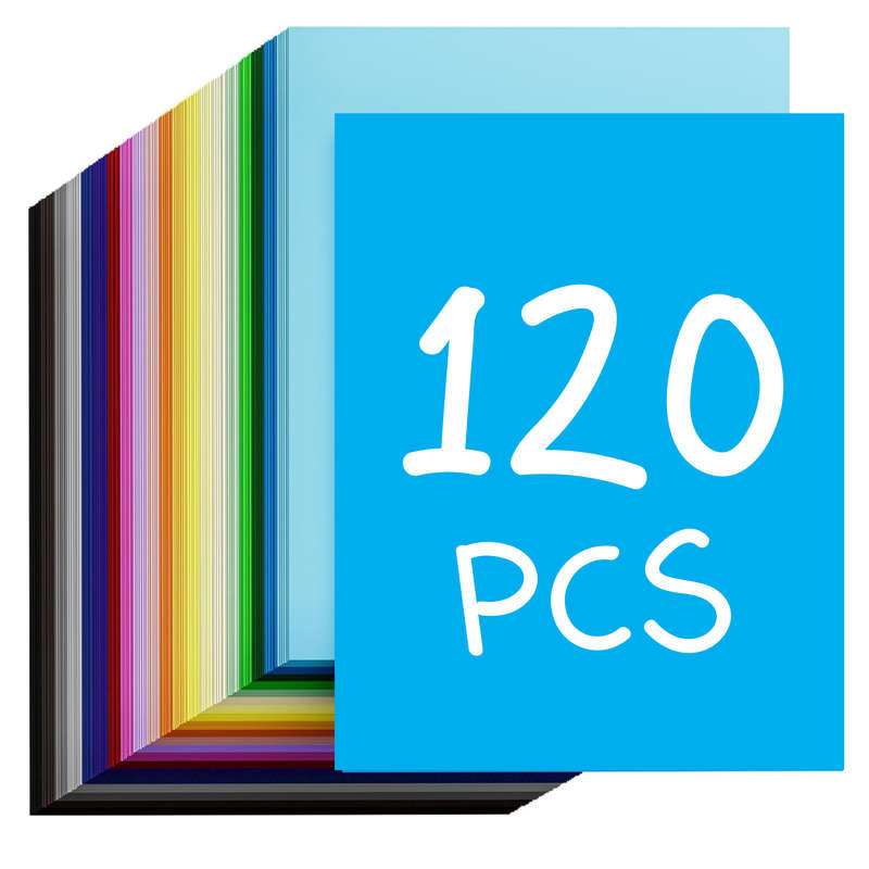 120 Sheets Doubled Sided Colored Cardstock, 21.5cmx 27.8cm, 180gsm, Craft