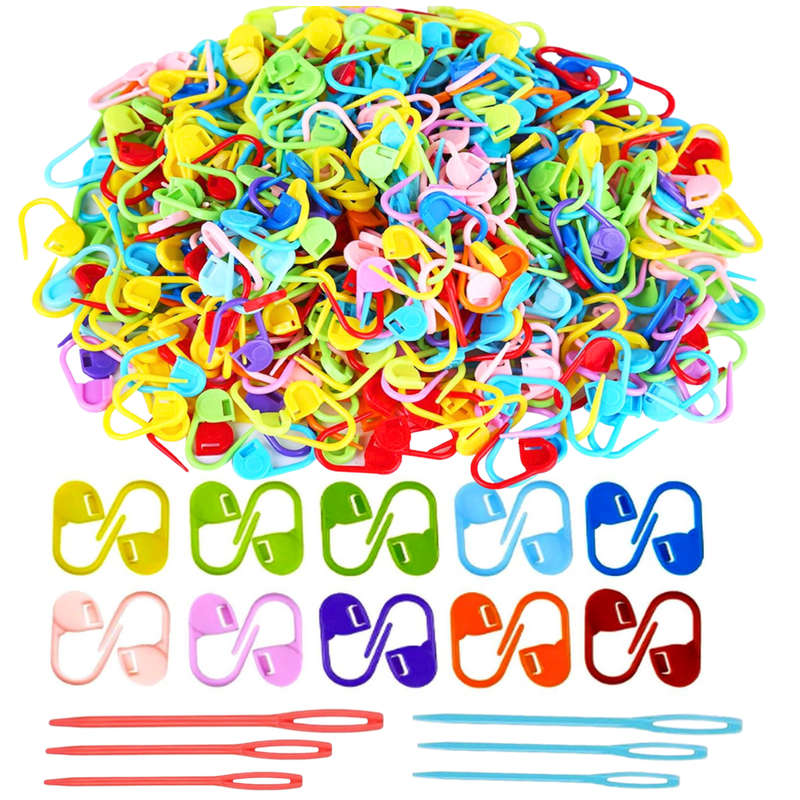 300 Pcs Knitting Stitch Markers with 6 Yarn Needles, Crochet Accessories