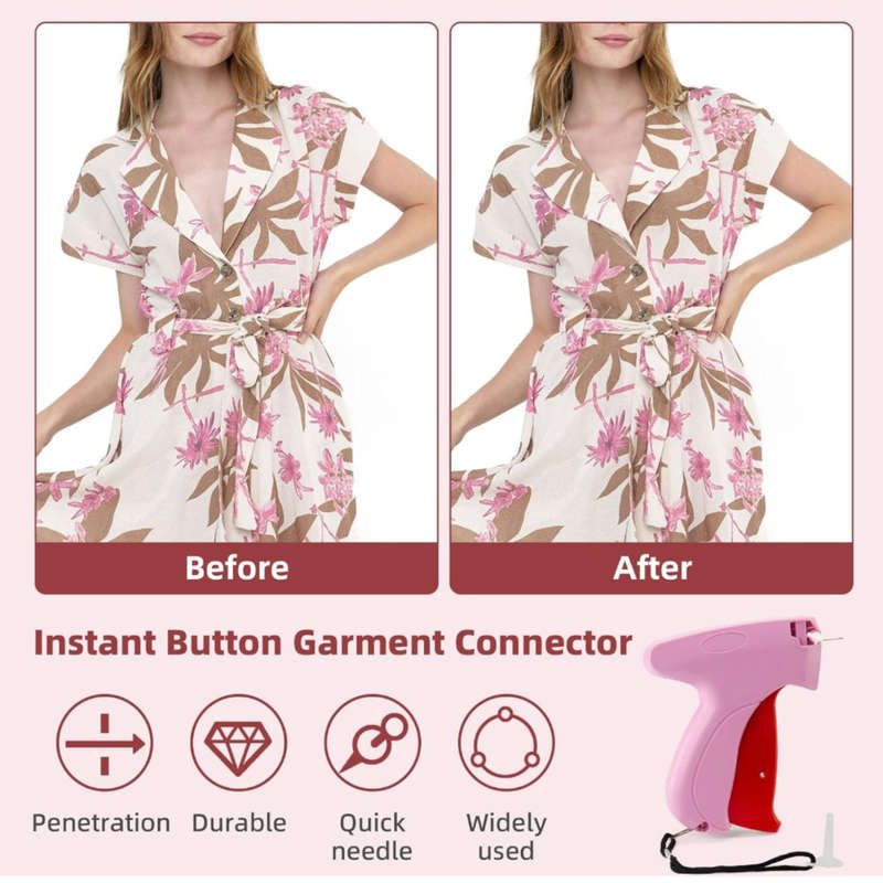 Stitch Gun for Clothes With Double Sided 36 Transparent Fashion Tape