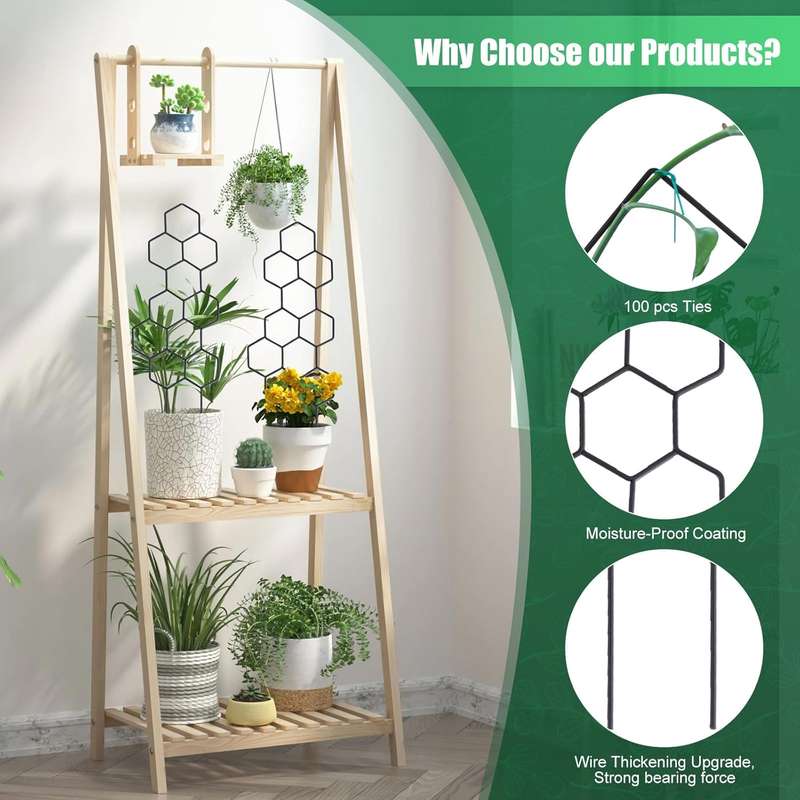 2 Pack Small Garden Trellis for Potted, Climbing & Flower Plants