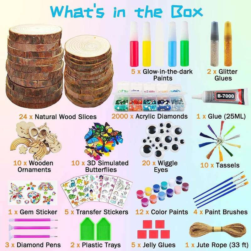 Kids Wooden Painting Kit, Glow in The Dark, Arts & Crafts, Creative Toys