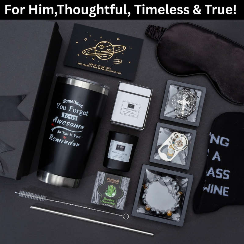 Men Self Care & Relaxation Package - 10 Pieces Gift Box for Him