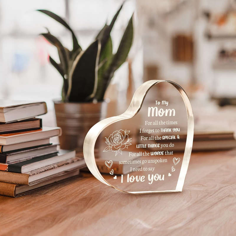 Gifts for Mom, Acrylic Keepsake 3.9x3.9 Inch, Mom Birthday & Christmas Gift