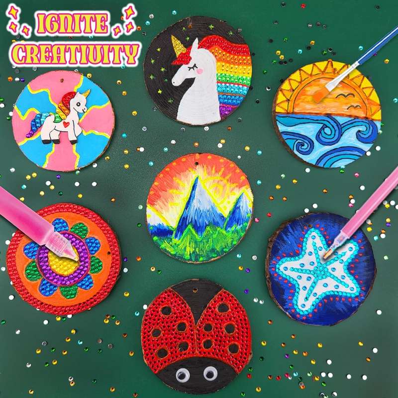 Kids Wooden Painting Kit, Glow in The Dark, Arts & Crafts, Creative Toys