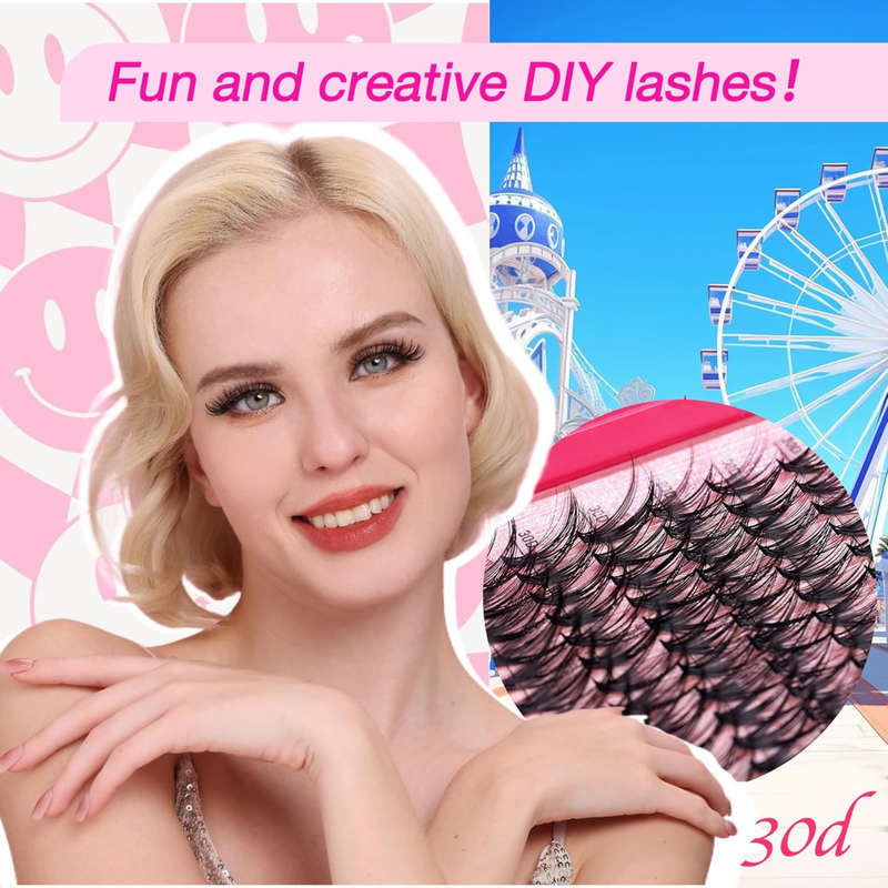 640 Pieces Lash Clusters Extension Kit With Lash Bond, Seal, Remover & Tweezer