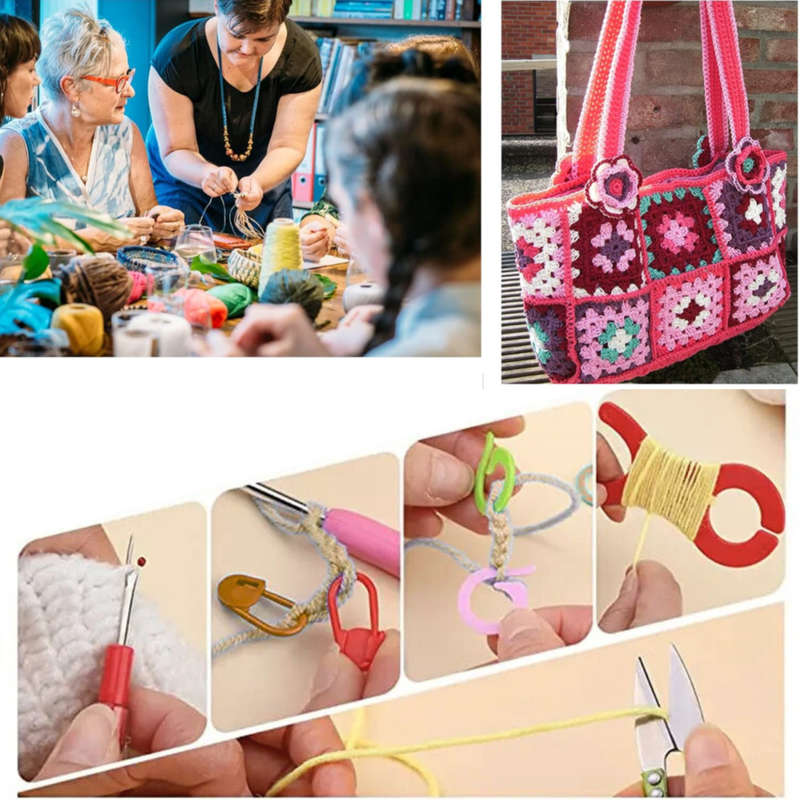 107 Pcs Crochet Knitting Kit Crocheting Craft DIY Beginner Crochet Hook Set