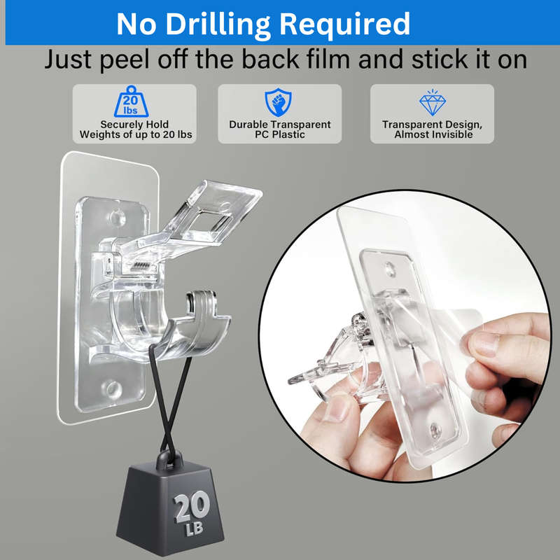 No Drill Needed Curtain Rod Holders, Curtain Hooks, Self Adhesive, Brackets