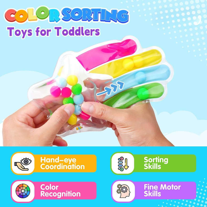 2 Piece Color Sorting Sensory Toys For Toddlers, Travel Toys, Activity Toys