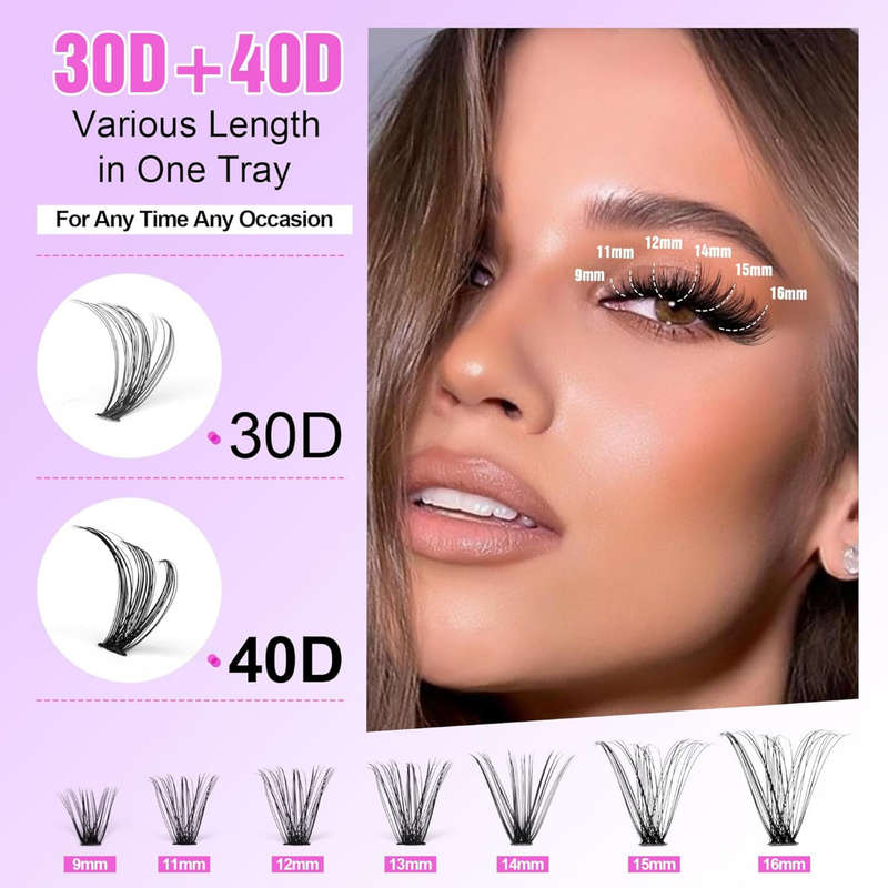 280 Pcs 30D and 40D Lash Extension Kit DIY, with Bond and Seal and Tweezer