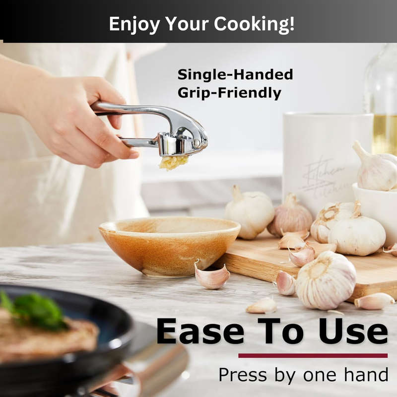 Garlic Press With Studs, Garlic Mincer & Stainless Steel Cheese Grater