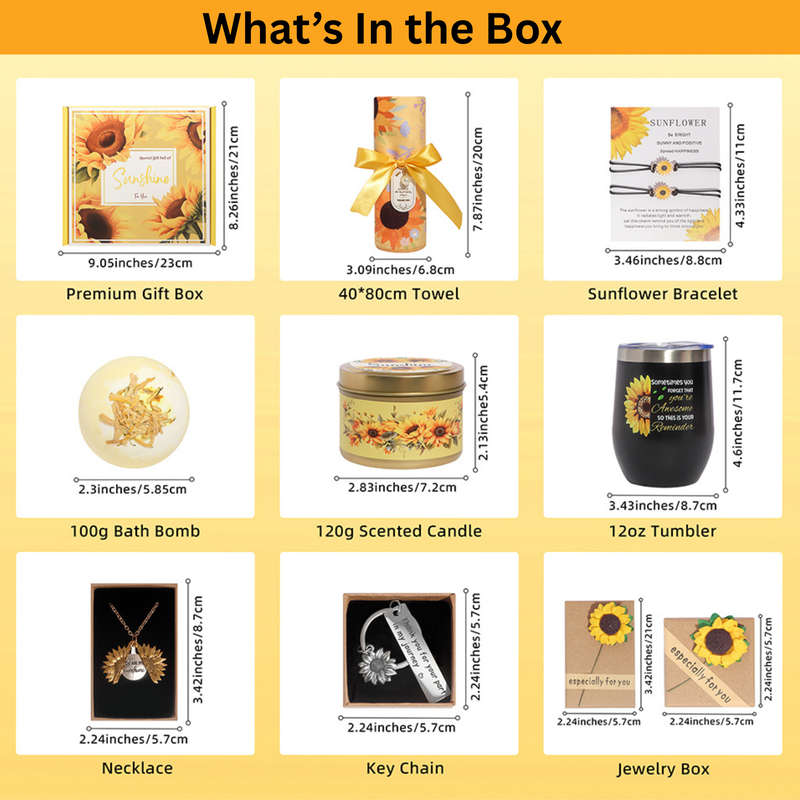 Luxury Sunshine Relaxation Spa Gift Set - 9 Pcs Self-Care Package for Women