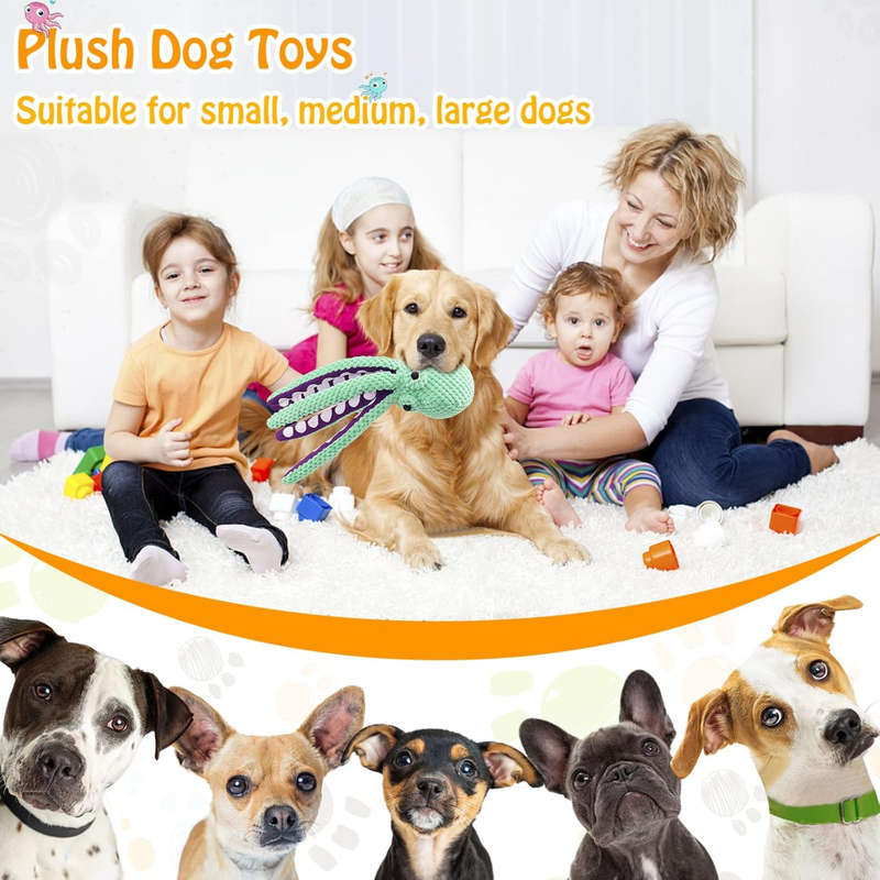 2 Pack Dog Toys, Large Squeaky Plush Dog Toy & Calming Duck Toy for Aggressive Chewers, Training ...