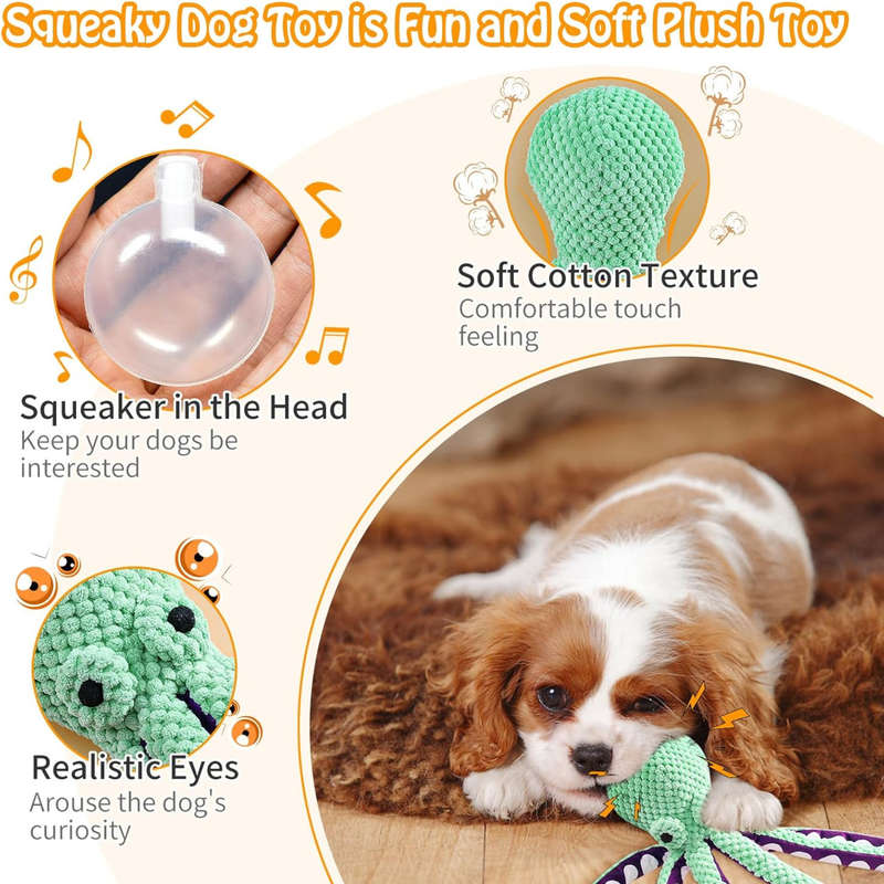 2 Pack Dog Toys, Large Squeaky Plush Dog Toy & Calming Duck Toy for Aggressive Chewers, Training ...