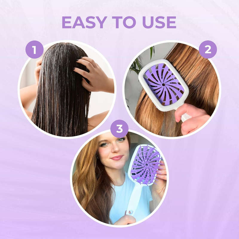 Detangling Hair Brush & Heatless Curling Rod Headband, Wet & Dry Hair, DIY