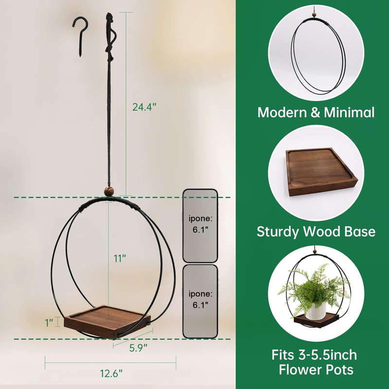 Hanging Planters for Indoor Plants & Windows, Modern Plant Hanger For Home