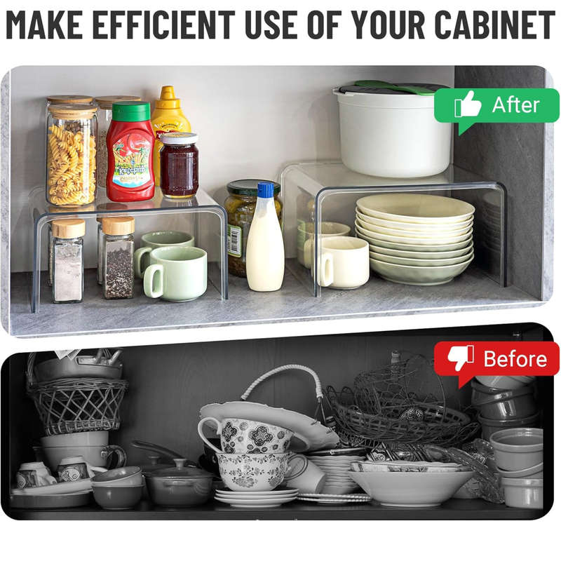 2 Pack Clear Cabinet Organizer, Kitchen Organizers & Storage, Counter Top