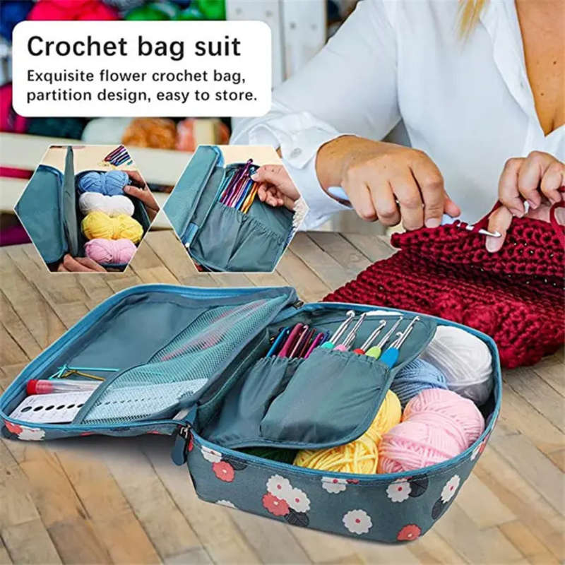 107 Pcs Crochet Knitting Kit Crocheting Craft DIY Beginner Crochet Hook Set