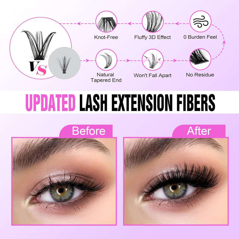 280 Pcs 30D and 40D Lash Extension Kit DIY, with Bond and Seal and Tweezer