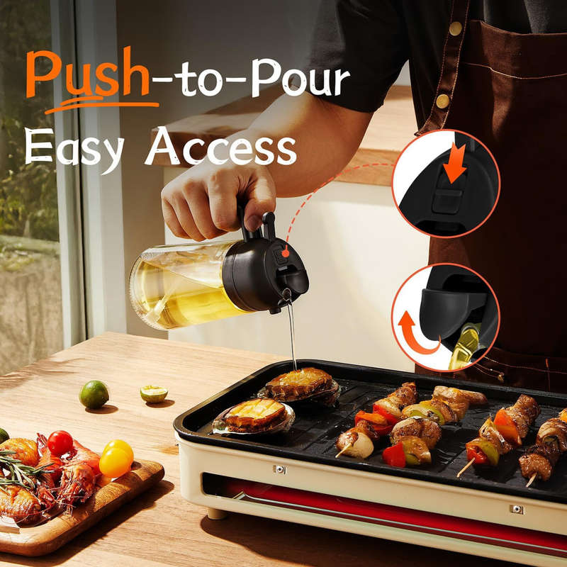 2 Pack 2-in-1 Olive Oil Sprayer With Brush & Labels For Cooking, Air Fryer