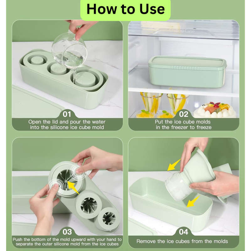 3 Pieces Ice Cube Tray For Tumbler Cup With 3 Cute Hat Shape Straw Covers Cap