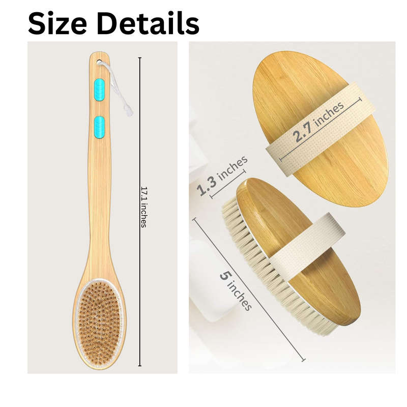 3 Pack Body Brush, Back Scrubber For Shower, Shower Bath Brush , Wet & Dry